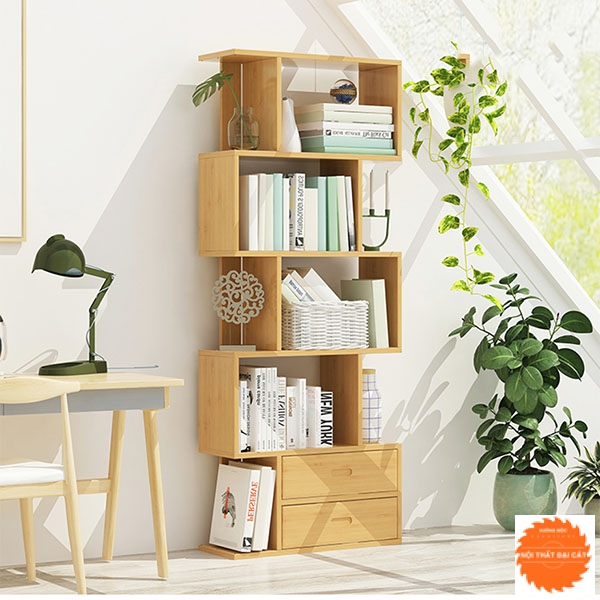 Kệ sách gỗ đứng theo hình chữ Z KS020