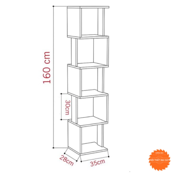 Kệ sách gỗ góc tường KS022