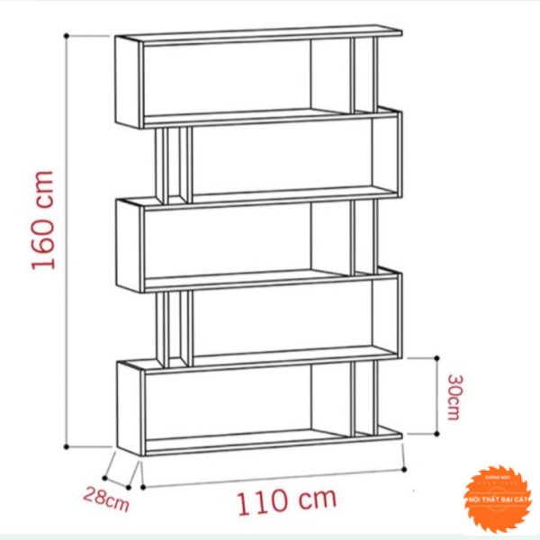 Kệ sách gỗ công nghiệp MDF KS023
