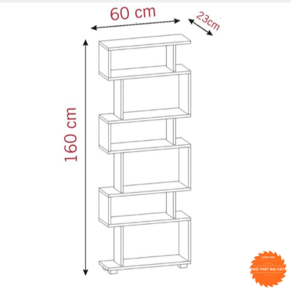 Kệ sách gỗ màu trắng đẹp KS021