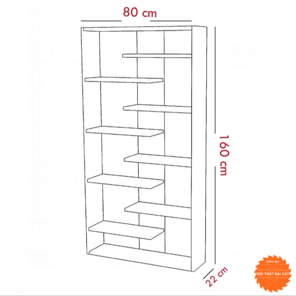 Kệ sách bằng gỗ trang trí gia đình KS030