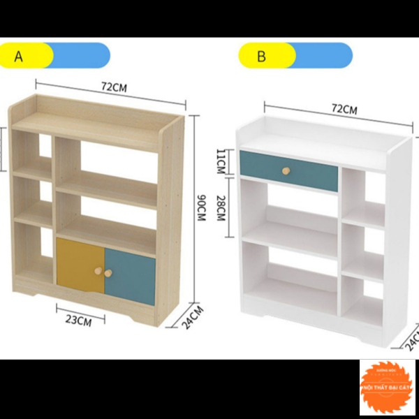 Kệ sách kết hợp kệ trang trí KS018