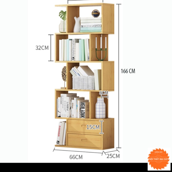 Kệ sách gỗ đứng theo hình chữ Z KS020