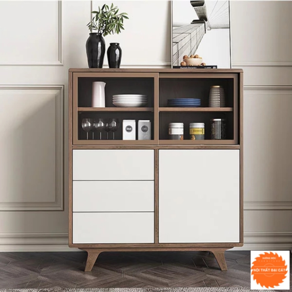 Tủ bếp nhỏ tông màu nâu TBN010