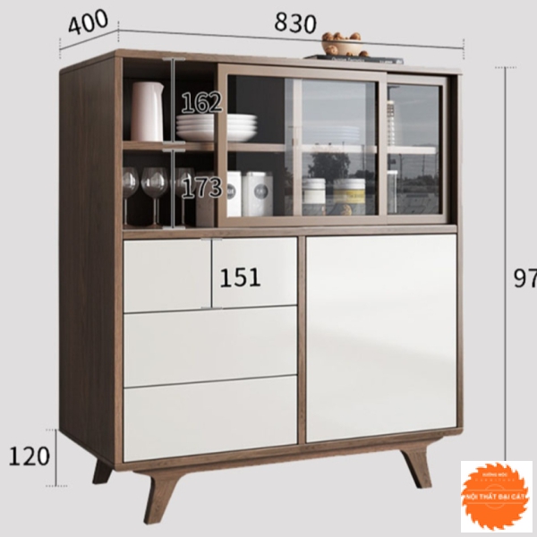 Tủ bếp nhỏ tông màu nâu TBN010