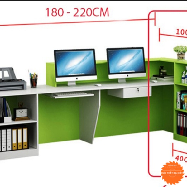 Quầy lễ tân gỗ nhiều màu QLT009