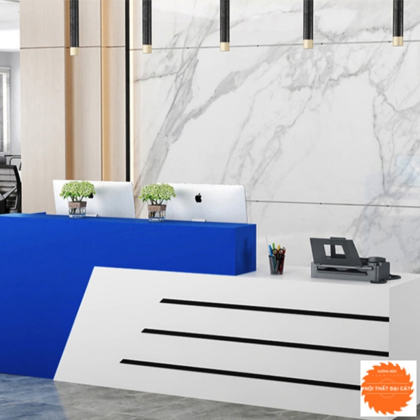 Quầy lễ tân gỗ nhiều màu QLT009