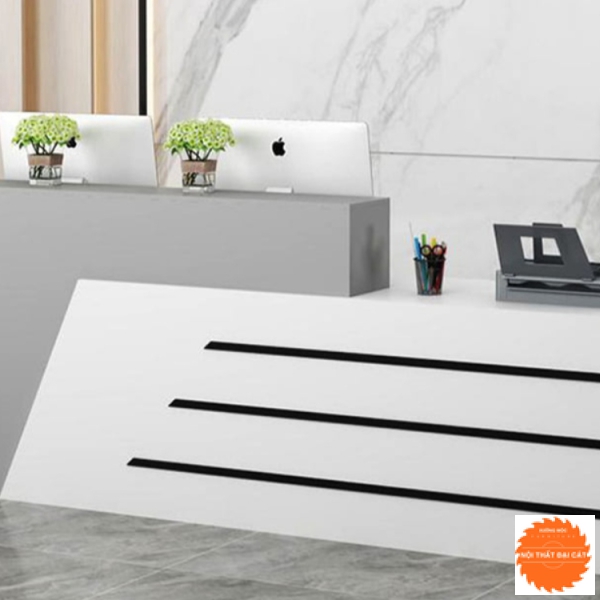 Quầy lễ tân gỗ nhiều màu QLT009