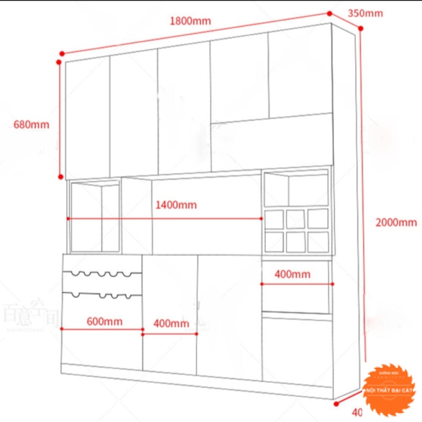 Tủ bếp thiết kế sang trọng TBN026