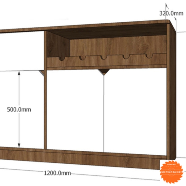 Tủ bếp gỗ MDF sang trọng TBN028