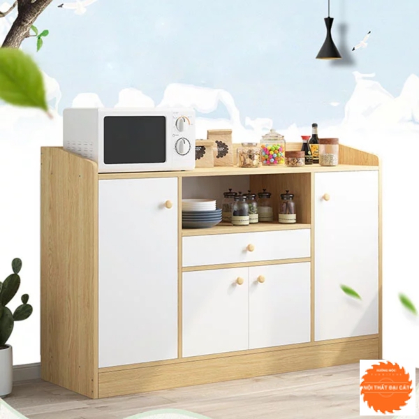 Tủ bếp gỗ công nghiệp màu trắng TBN030