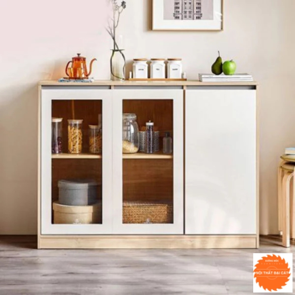 Tủ bếp nhỏ thiết kế kính TBN031
