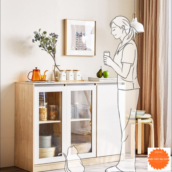 Tủ bếp nhỏ thiết kế kính TBN031
