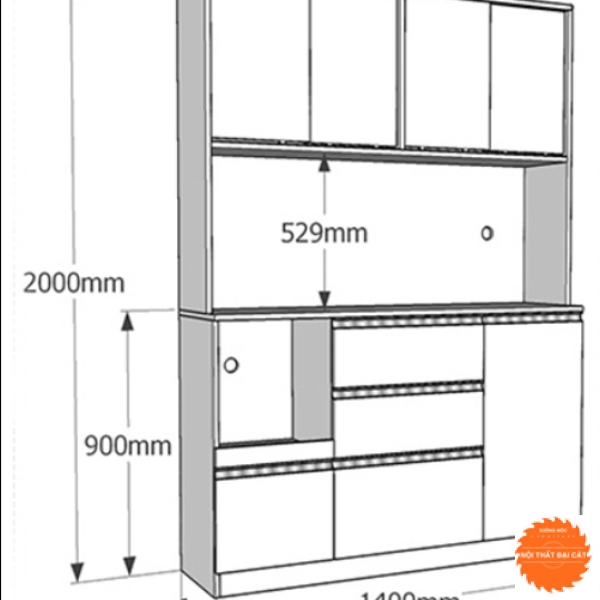 Tủ bếp gia đình gỗ tiện dụng TBN034