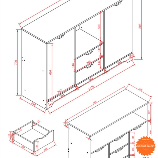 Tủ bếp tay khoét trắng hiện đại TBN035