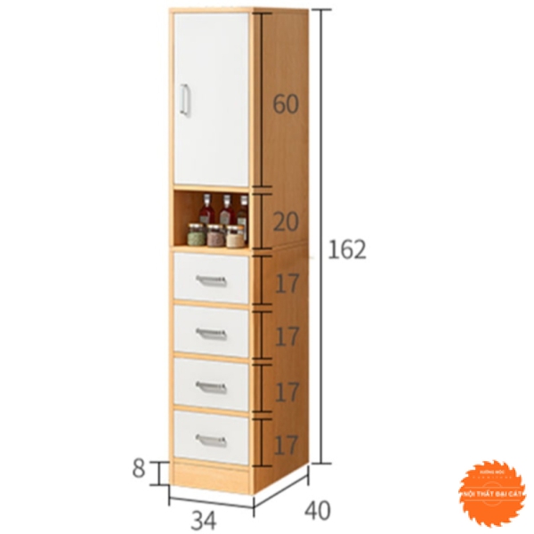 Tủ bếp đứng nhỏ gọn TBN038
