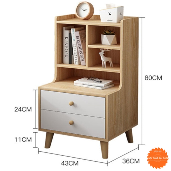 Tab đầu giường cao có hộc kéo T023