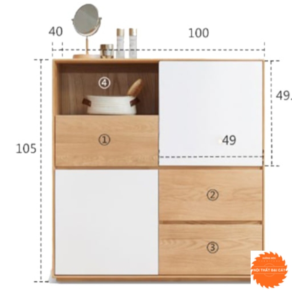 Tab đầu giường thiết kế hiện đại T026