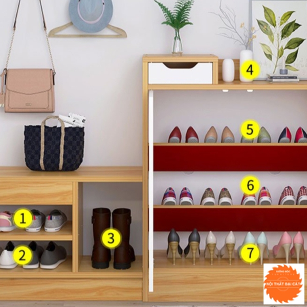 Tủ giày gỗ MDF thiết kế đẹp TG033