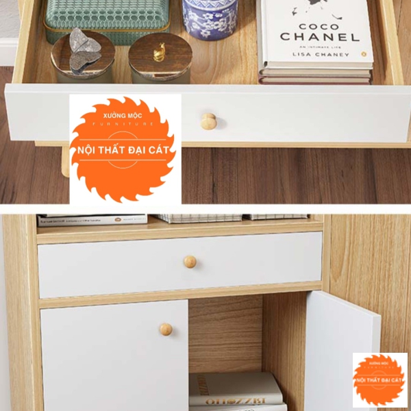 Kệ sách bằng gỗ tại nhà thiết kế đẹp KS043
