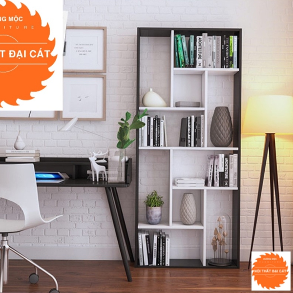 Kệ sách trắng đen hiện đại KS053