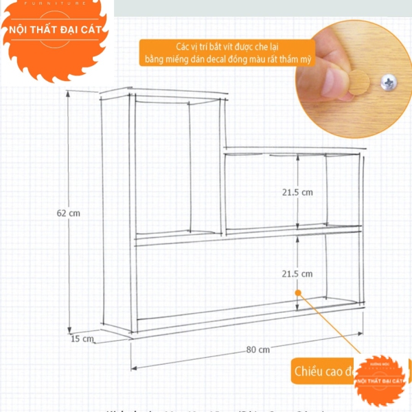 Kệ trang trí treo tường nhỏ gọn KTT011