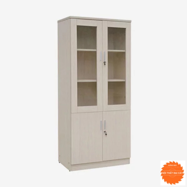 Tủ hồ sơ khung gỗ cánh kính THS021