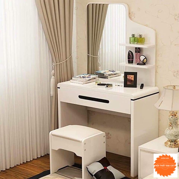 Bàn trang điểm bằng gỗ màu trắng BTĐ030