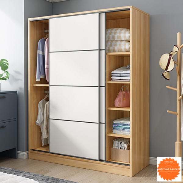 Tủ áo quần cửa lùa gỗ thiết kế đẹp TA054
