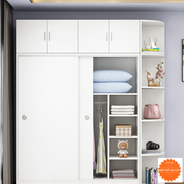 Tủ áo quần cửa lùa kèm kệ TA063