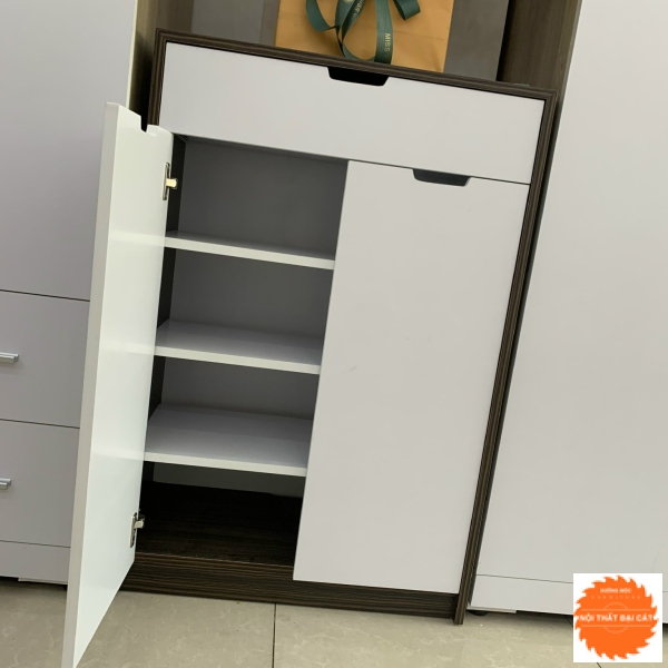 Tủ giày thiết kế đẹp màu trắng TG045