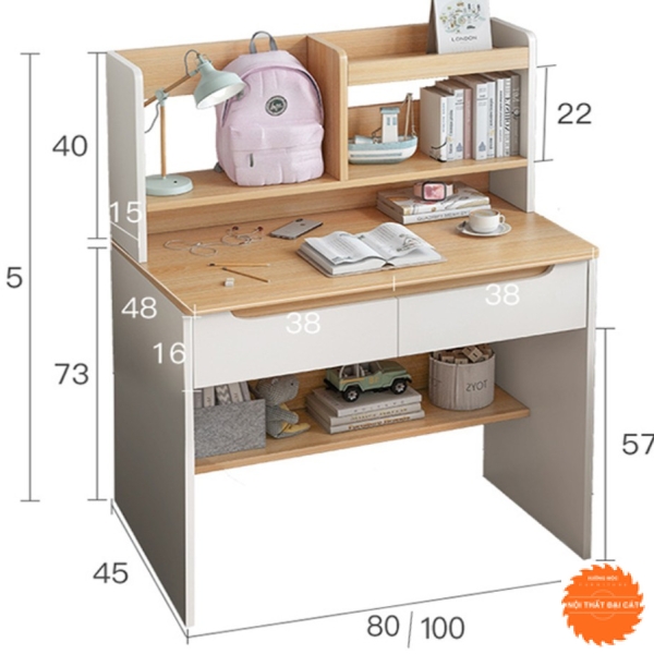Bàn học có kệ để sách đẹp BH027