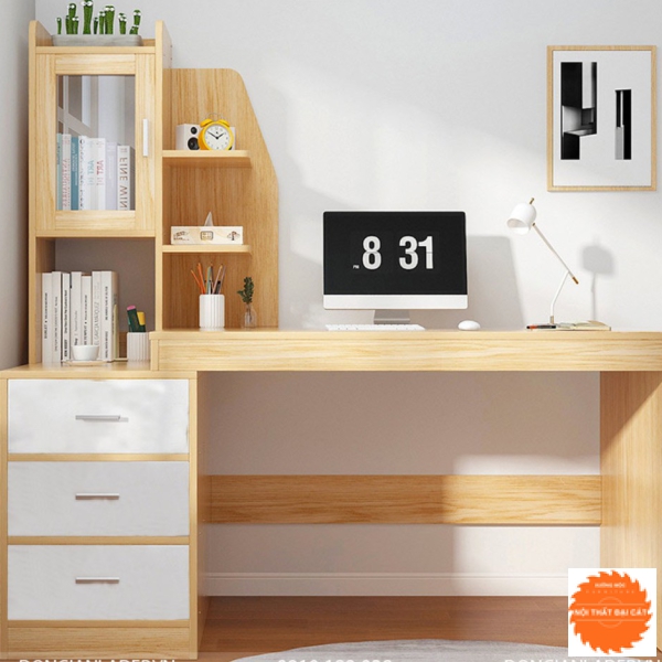 Bàn làm việc kết hợp tủ , ngăn kéo BLV021