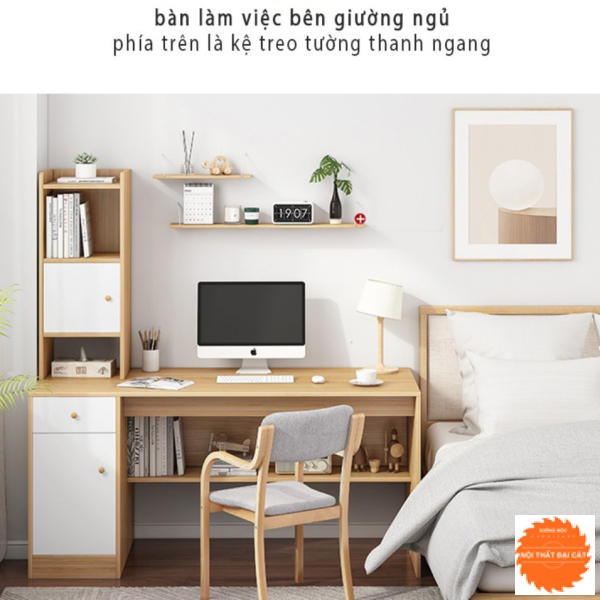 Bàn làm việc kệ sách gỗ BLV023