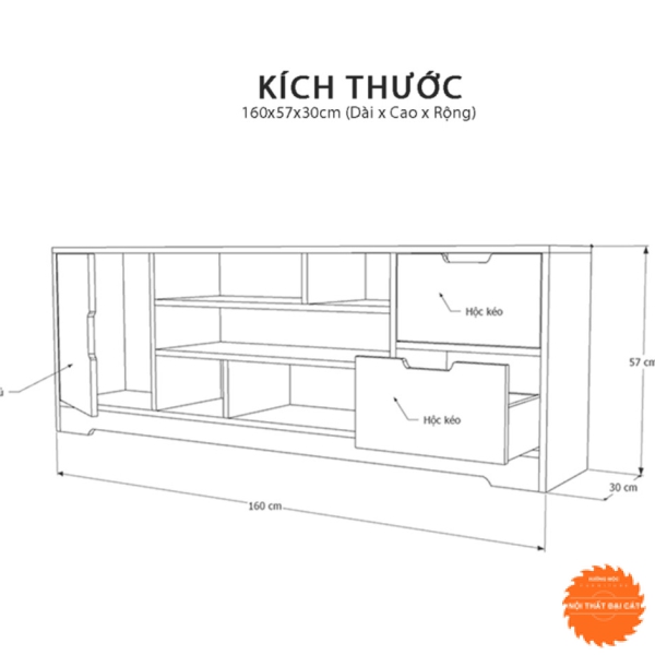 Kệ tivi thiết kế đa năng KTV154