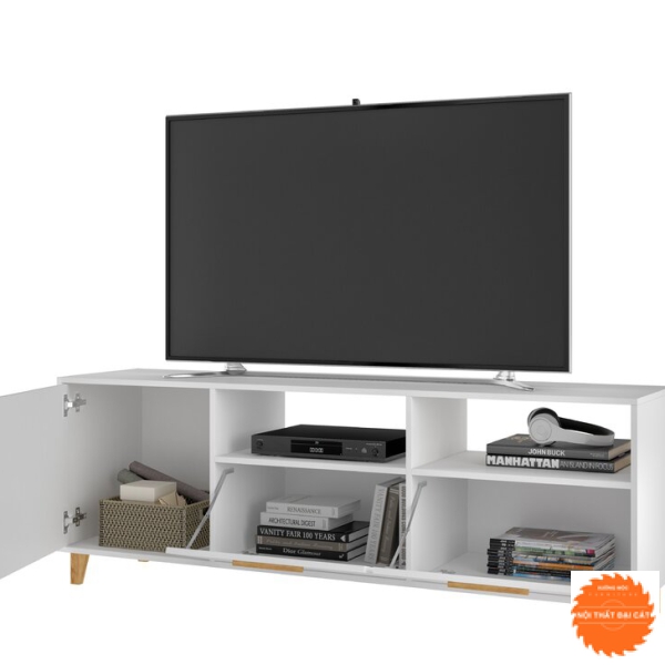 Kệ tivi trắng thiết kế các hộc tủ KTV157