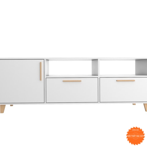 Kệ tivi trắng thiết kế các hộc tủ KTV157