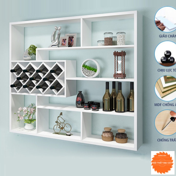 Kệ rượu treo tường thiết kế tiện lợi TR014