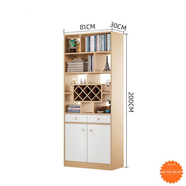 Tủ rượu đứng kết hợp kệ trang trí TR015