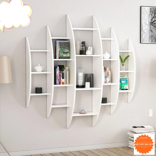 Kệ gỗ trang trí thiết kế hiện đại KTT017