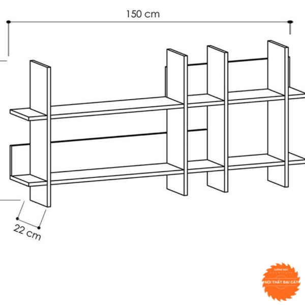 Kệ gỗ trang trí treo tường nhỏ gọn KTT018