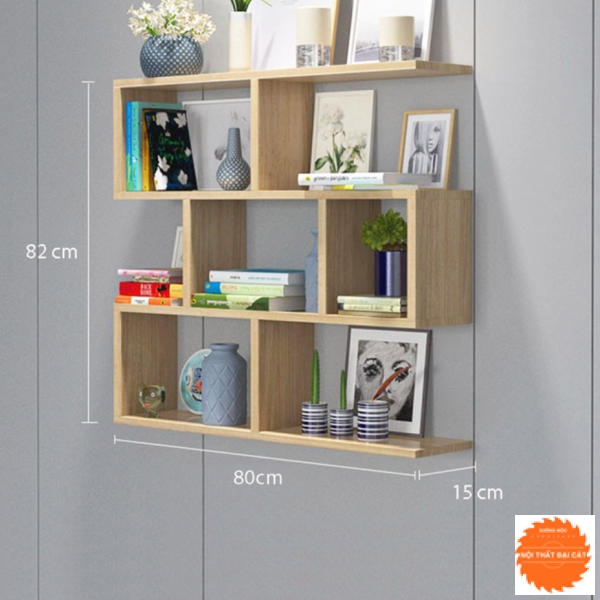 Kệ trang trí bằng gỗ treo tường KTT021