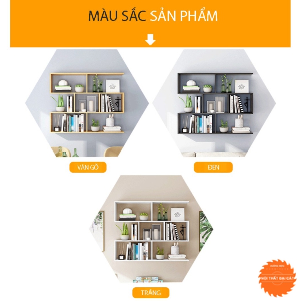 Kệ trang trí bằng gỗ treo tường KTT021