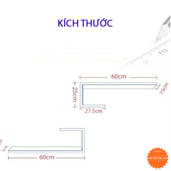 Kệ trang trí treo tường bằng gỗ KTT024