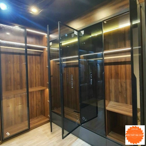 Tủ áo quần nhôm kính cường lực hiện đại TANK067