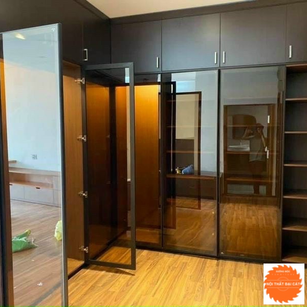 Tủ áo quần nhôm kính cường lực TANK069