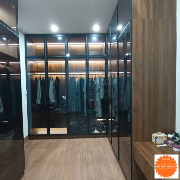 Tủ áo quần nhôm kính cường lực TANK071