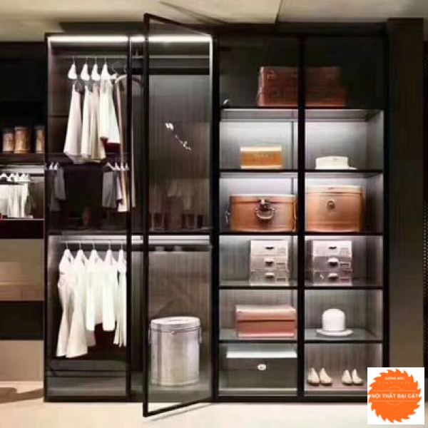Tủ áo quần nhôm cánh kính cường lực TANK079