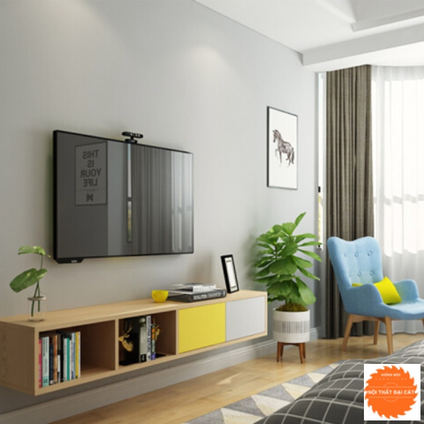 Kệ tivi treo tường màu cách điệu KTV164