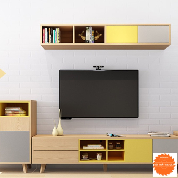 Kệ tivi treo tường màu cách điệu KTV164